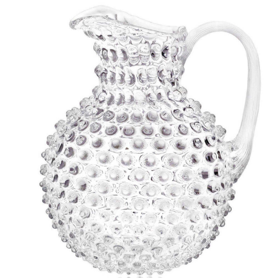 CRYSTAL HOBNAIL JUG, klar